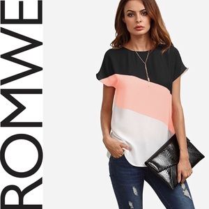 NWOT ROMWE Colorblock Top (S)